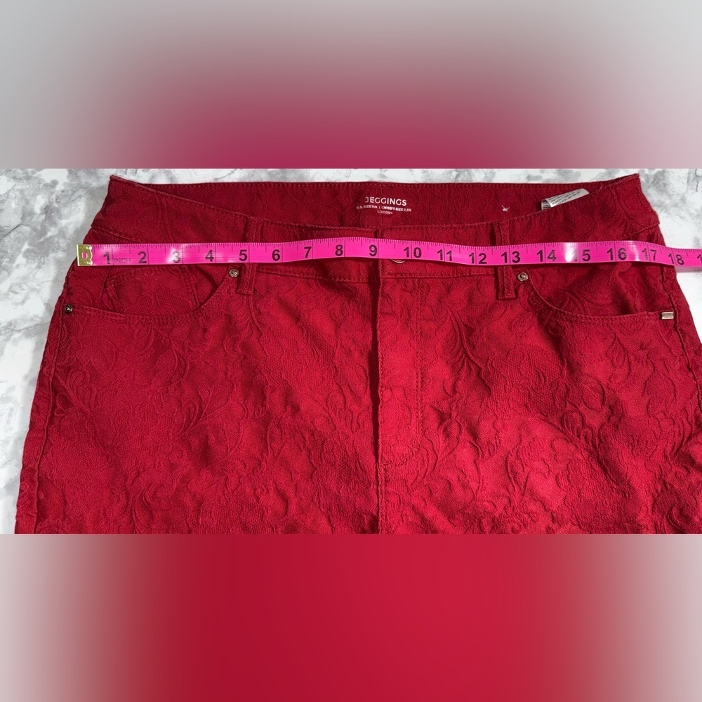 Chicos Red Women's textures Jeggings - Picture 3 of 7